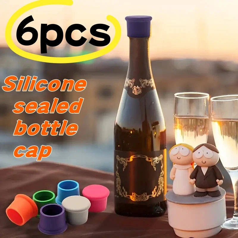 Silicone Wine Stopper Reusable Leak-Proof Cap, Universal Fit for Xmas Bday NYE Gift
