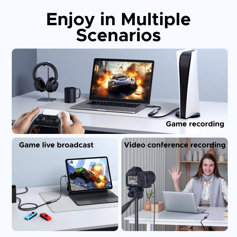 UGREEN HDMI Video Capture Card USB A C 4K 30Hz Input 2K 30Hz Output for PS5 Switch Laptop Streaming Recording Online Class Meeti
