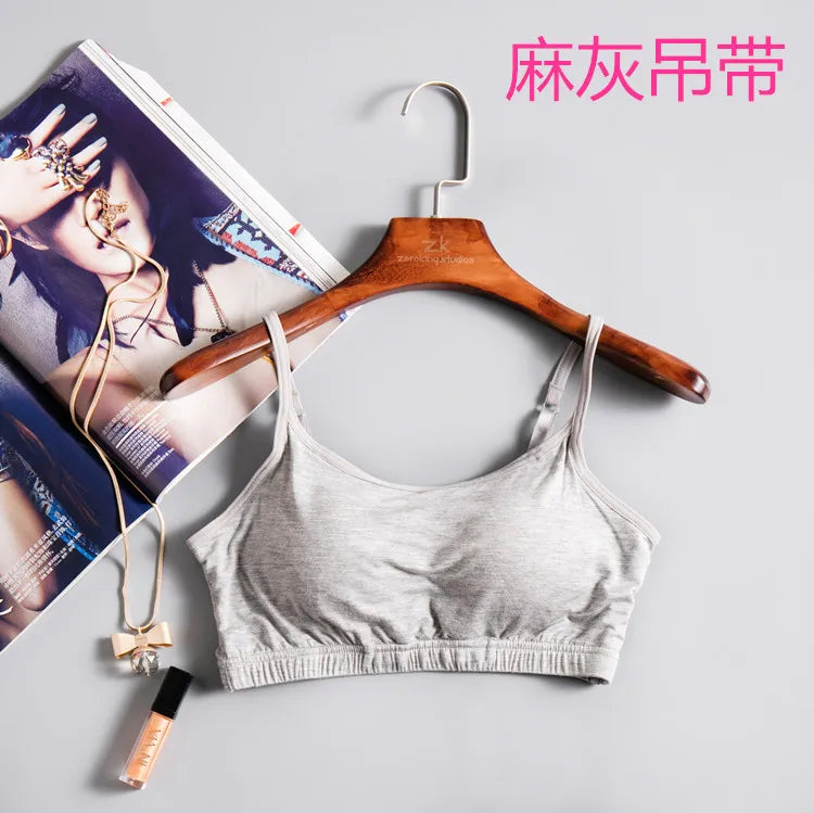 Modal Rimless Bra Underwear Nightwear Women's Tube Top Chest Pad Integrated Small Sling Vest One Piece Sleepwear Pajamas