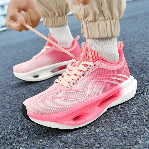 Men Women's breathable racing running shoes spring autumn soft-sole outdoor casual sports shoes thick-sole speed light sneakers