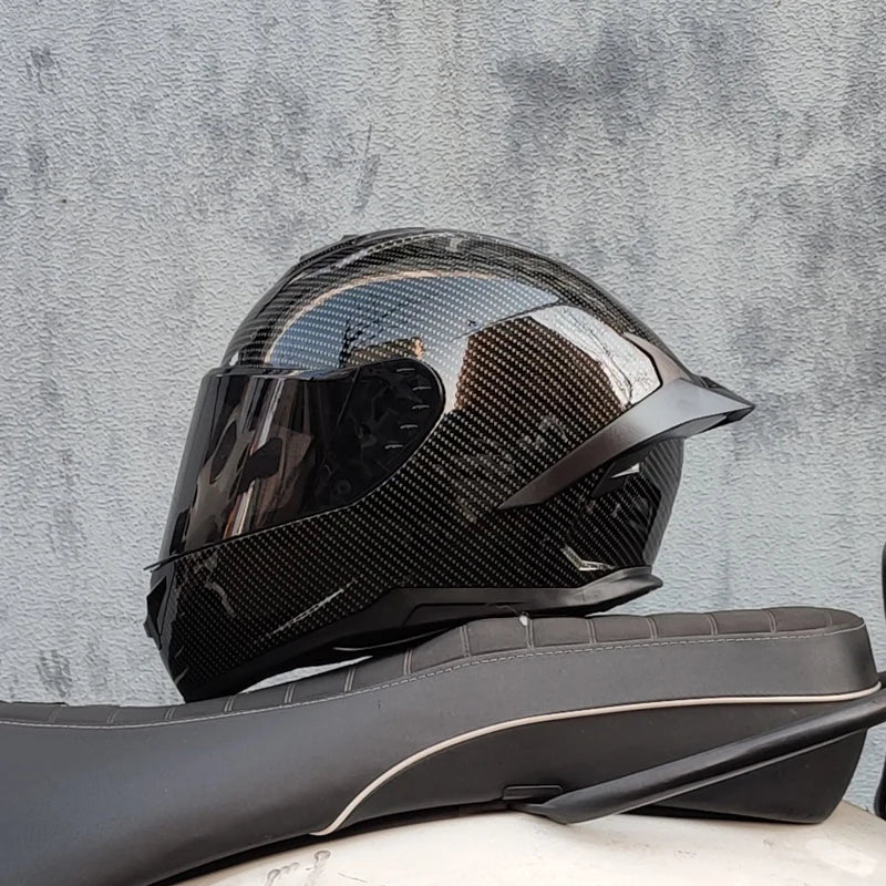 ORZ Large Rear Wing Full Face Helmet Dual Visor Aerodynamic Street Bike Helmet