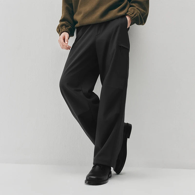 Semir Men Pants Water Repellent Fleece Lined Straight Leg Urban Workwear Style 2026 Winter Full Length Comfort Fit