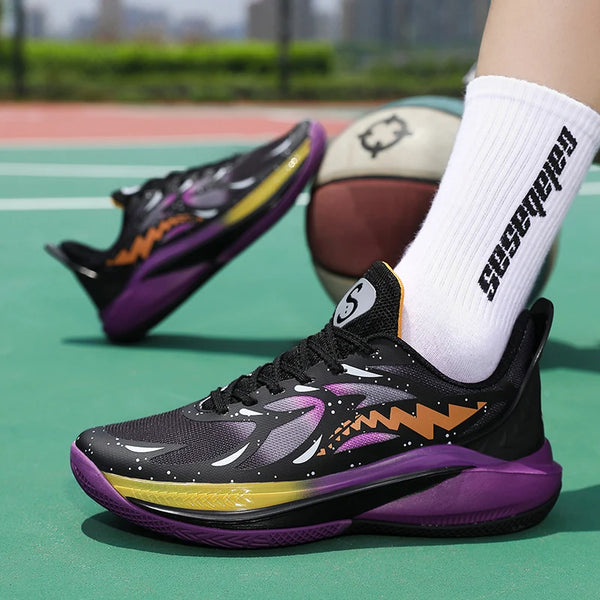 Basketball shoes spring summer new men's outdoor sports running shoes breathable light soft-sole non-slip student speed sneakers
