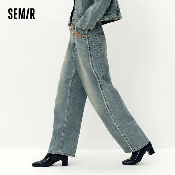 ខោខូវប៊យ Semir សម្រាប់នារី រាងកោង រលុង ស្ទីលតាមដងផ្លូវ ជើងធំទូលាយ ខោខូវប៊យម៉ូដរដូវស្លឹកឈើជ្រុះ ឆ្នាំ២០២៦ ស្លៀកប្រចាំថ្ងៃ