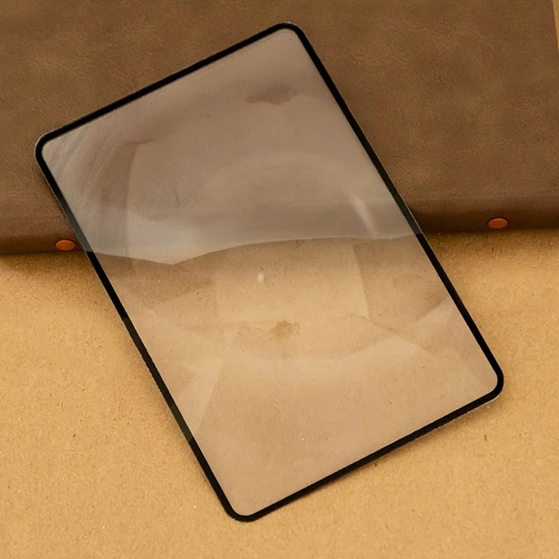 1pc Ultra thin magnifying glass, transparent magnifying glass, suitable for reading books, reading tool magnifying glass.