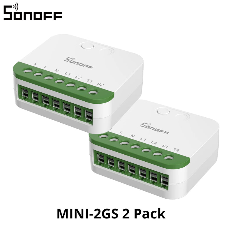 SONOFF MINI DUO 2-Gang Matter Over WiFi Smart Switch MINI-2GS Dual-Load Control Detach Relay Mode Works with Alexa Google Home