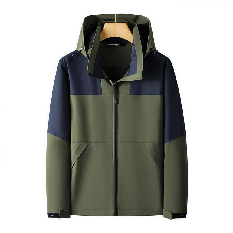 Thin couple's windbreaker jacket color-blocking outdoor work clothes breathable and waterproof mountaineering suit