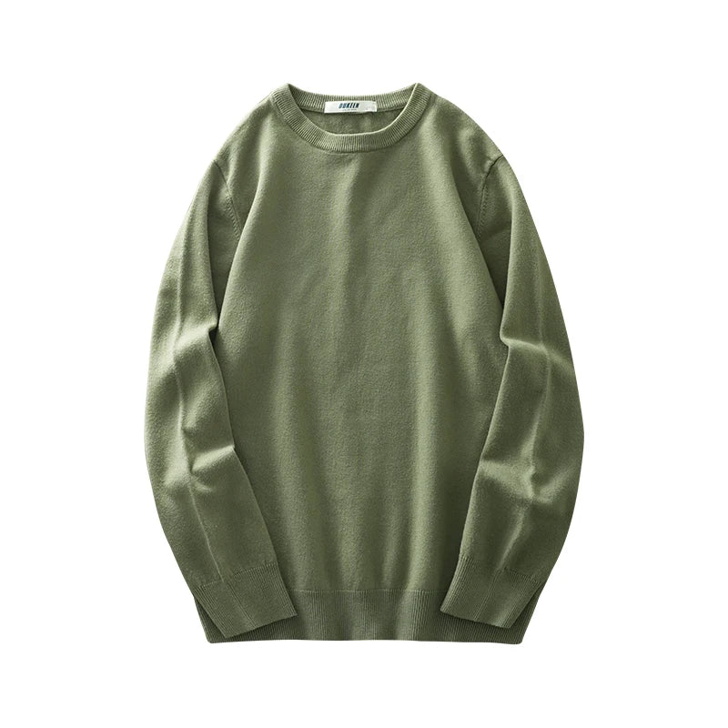 DUKEEN Dralon/sheep Wool Blend Men's Sweater 2025 Autumn and Winter Thick Warm Crew-Neck Knitwear Man Undershirt