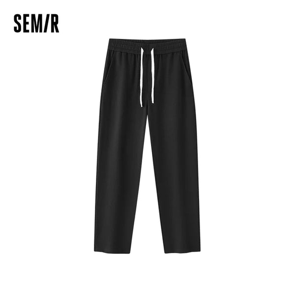 ខោស្ត្រី Semir សម្រាប់ស្លៀកលេងក្នុងពិធីជប់លៀង មានលំនាំ Waffle មានខ្សែចង រលុង ត្រង់ សម្រាប់ស្លៀកនៅផ្ទះ ធម្មតា សម្រាប់ស្លៀកចេញទៅក្រៅ រដូវស្លឹកឈើជ្រុះ ឆ្នាំ២០២៦