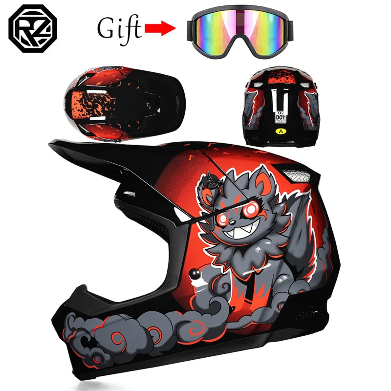 ORZ Motorcycle helmet children off-road helmet bike downhill AM DH cross helmet capacete motocross casco