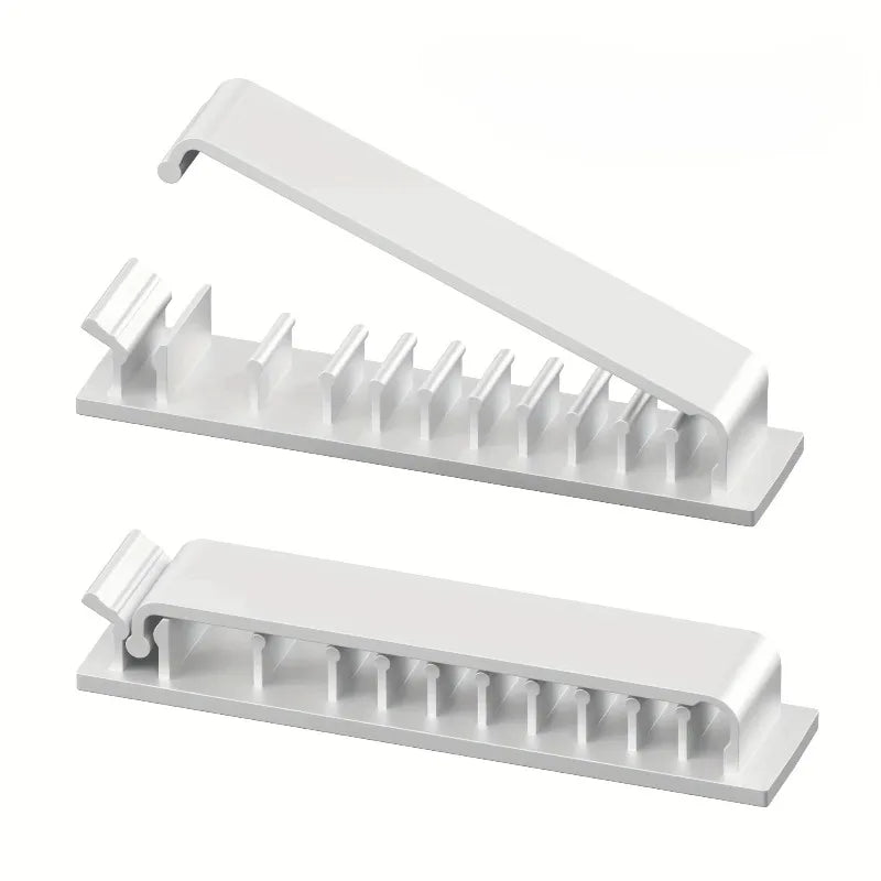 2pcs Cable Management Clips, 10-Slot Self-Adhesive Cable Clips for Home,and Office Supplies,Cord Organizer,Keep the desktop tidy