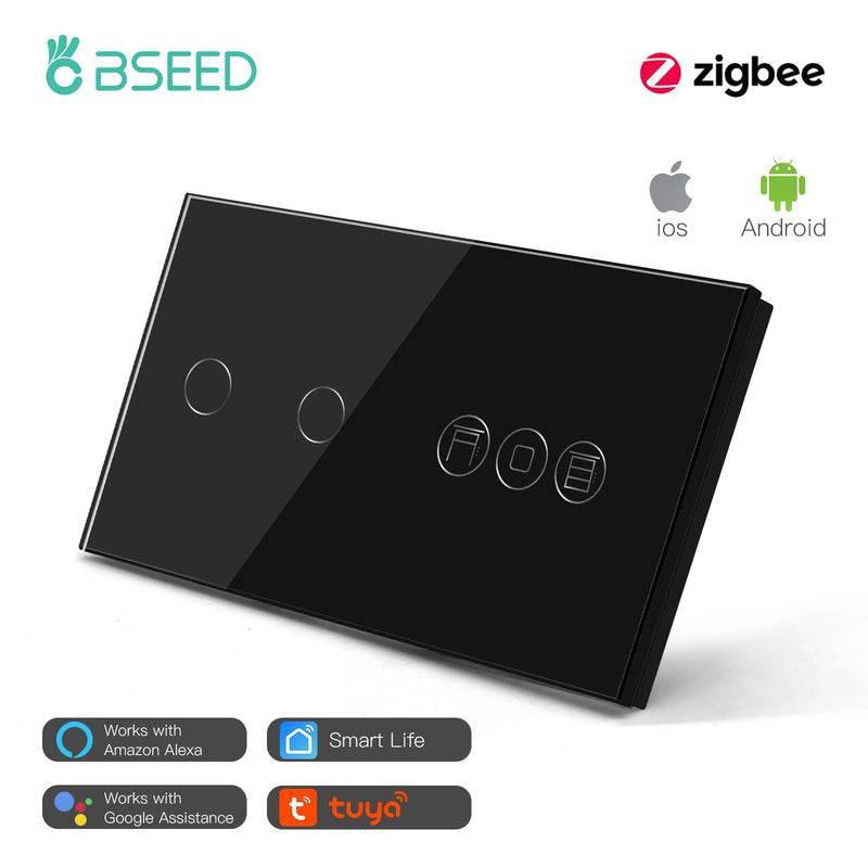 BSEED Smart Zigbee Tuya Switches For Electric Motorized Blinds Roller Shutter Wireless Light Switch Support Smart Home Alexa App