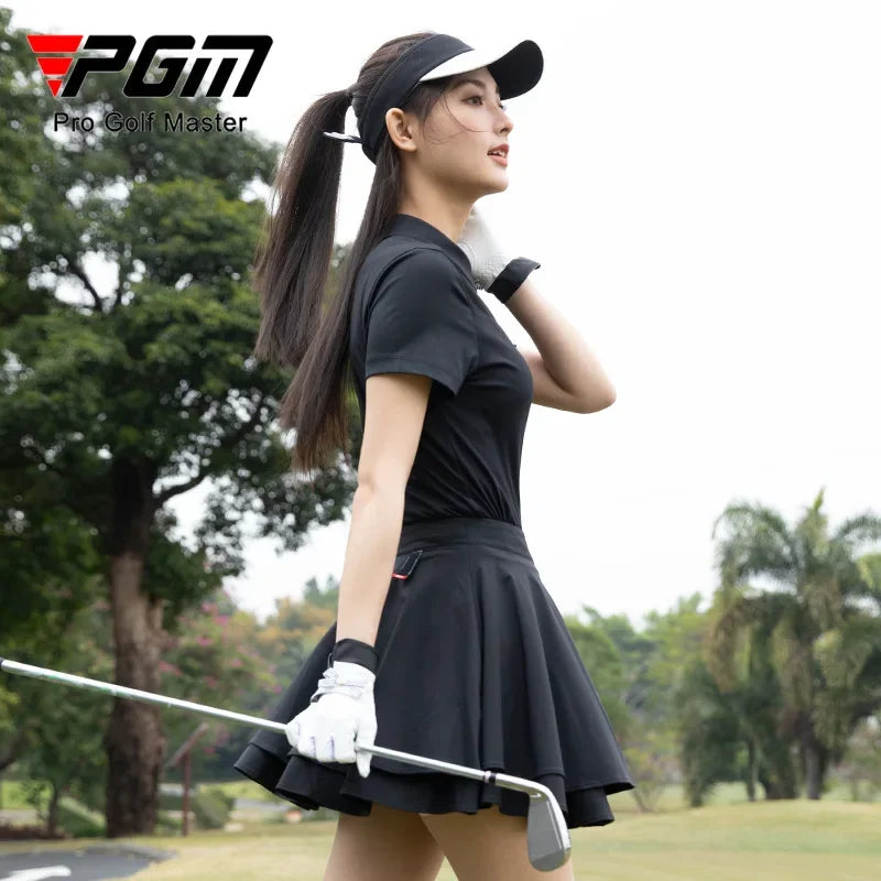 PGM Golf Women Short Sleeved T-shirt Spring/Summer Tennis Polo Top YF780