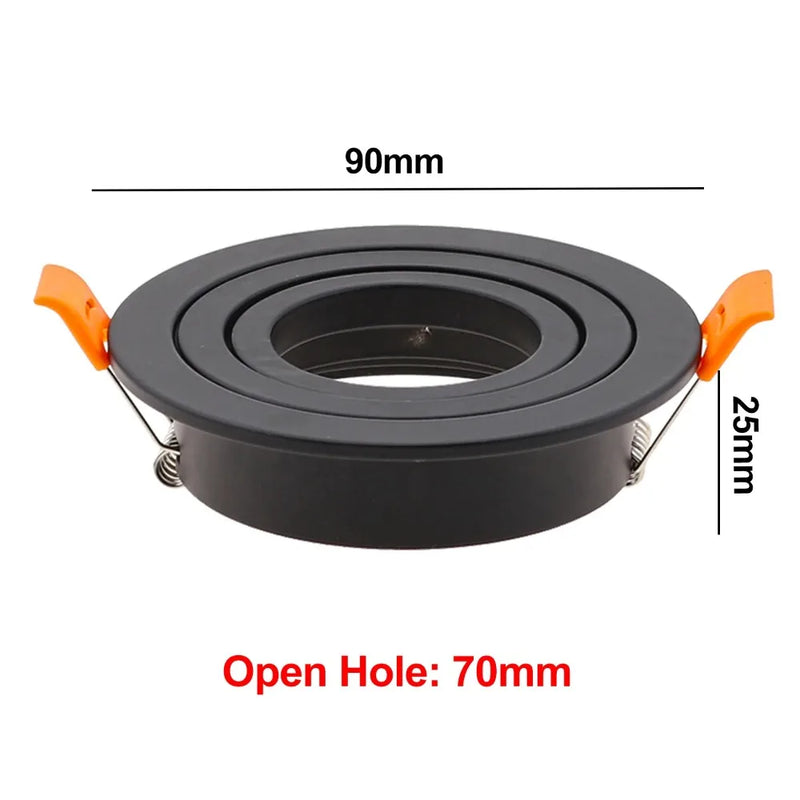 ចង្កៀង JOYINLED អាលុយមីញ៉ូម GU10 MR16 អាចលៃតម្រូវបាន រាងមូល ការ៉េ ពណ៌ខ្មៅ/ស/ប្រាក់ ស៊ុមចង្កៀង LED សម្រាប់ដាក់ចង្កៀង GU10 Downlight
