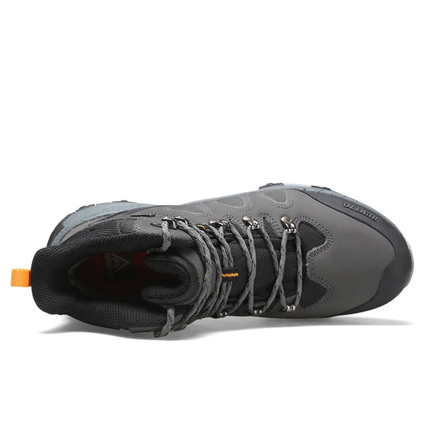 HUMTTO Hiking Shoes for Men Leather Waterproof Climbing Sneakers 2024 Sport Hunting Trekking Boots Breathable Outdoor Mens Shoes
