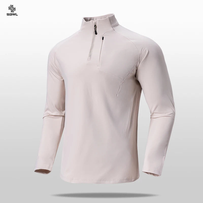 SBWL Autumn/Winter New Men's Outdoor Sports With a Base Shirt Running Skiing Mountaineering Fitness Sports Long Sleeve T-Shirt