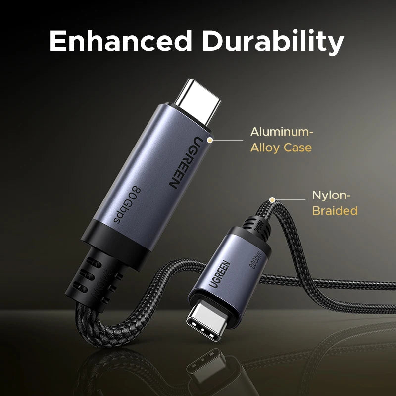 [80Gbps USB4] UGREEN USB C to USB C Cable 240W PD3.1 Fast Charging 16K 8K Video Display for USB-C Monitors MacBook Full Function