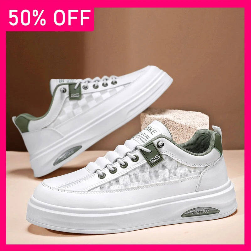 Men Board Shoes Spring New Mesh Breathable Lightweight Soft Sole Anti Slip Youth Fashion Versatile Outdoor Walking Casual Shoes