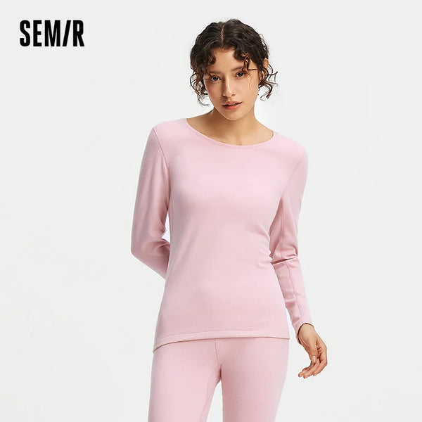 អាវយឺត Semir សម្រាប់នារី ក្រណាត់លាបពណ៌ កមូល ពណ៌សុទ្ធ រចនាបថប្រចាំថ្ងៃ រចនាបថធម្មតា បែបទន់ភ្លន់ និទាឃរដូវ ឆ្នាំ២០២៦