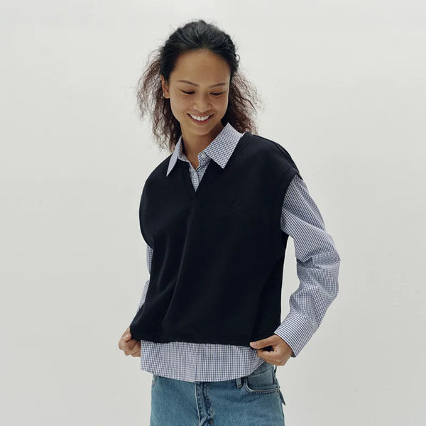 អាវកាក់ Semir សម្រាប់នារី ក V មានខ្សែចង អាវពីរដុំ រចនាបថ Retro Campus អាវដៃវែងរលុង ពាក់ប្រចាំថ្ងៃ 2026