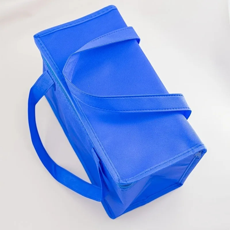 1pc Portable Foldable Reusable Thermal Bag,Aluminum Foil Lining Insulated Bag,Outdoor Camping Refrigerated Pouch for Drinks,Food