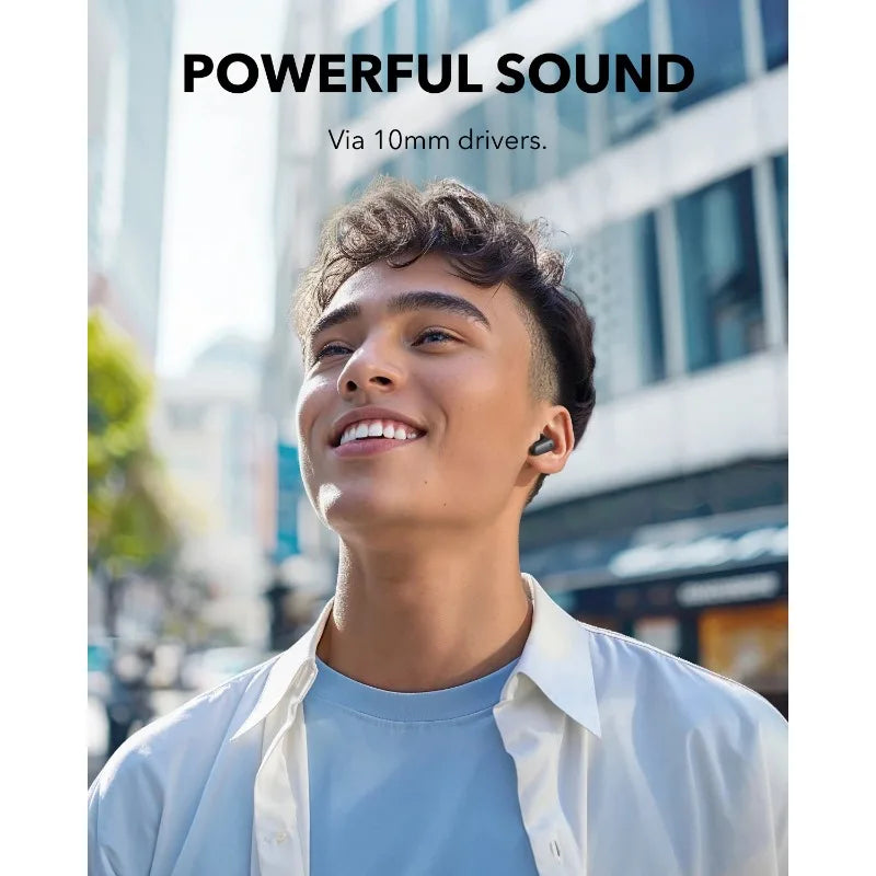 កាសស្តាប់ត្រចៀកប៊្លូធូស Soundcore R50i NC ដែលអាចលុបសំឡេងរំខានបានយ៉ាងពិរោះ និងឆ្លាតវៃ ជាមួយនឹងបាសដ៏មានអានុភាព និងអាចលុបសំឡេងរំខានបានយ៉ាងពិរោះ