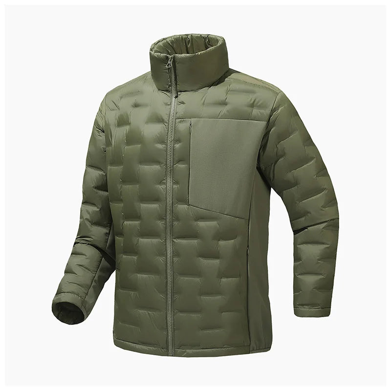 Lightweight Men's Down Jacket with 90% Duck Down Fill, Warm Winter Outerwear Coat Navy Blue (5 Colors) S-3XL