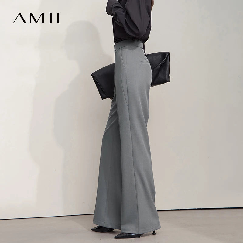 ខោ AMII Minimalist សម្រាប់ស្ត្រី រដូវស្លឹកឈើជ្រុះ ឆ្នាំ២០២៦ ខោសាមញ្ញ រឹងមាំ ឆើតឆាយ សម្រាប់ស្ត្រីការិយាល័យ ខោរលុង សម្លៀកបំពាក់ស្ត្រី 12553003