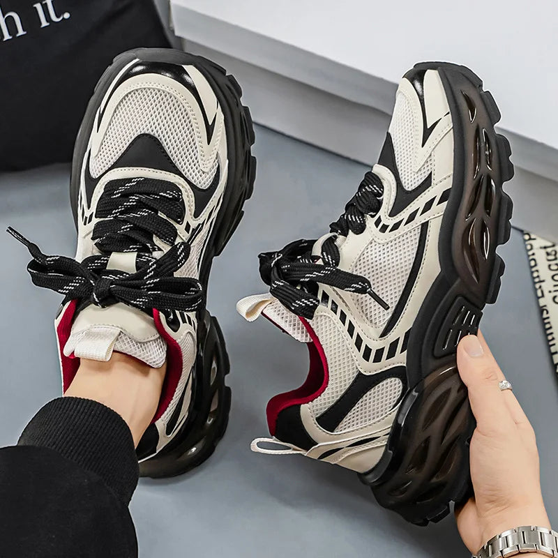 Chunky sneakers four seasons breathable light soft sole outdoor racing running shoes casual anti slip fashion speed sports shoes