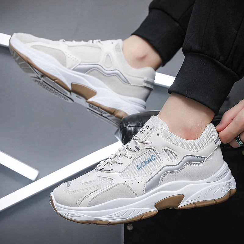 Men's casual sneakers spring summer new breathable soft-sole anti-slip outdoor racing running shoes students speed sports shoes