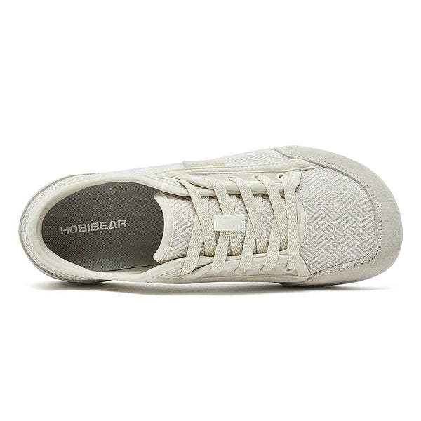 HOBIBEAR Barefoot Shoes Mens Womens | Zero Drop | Wide Toe | Minimalist Cowhide Leather Lace Up Fashion Sneakers