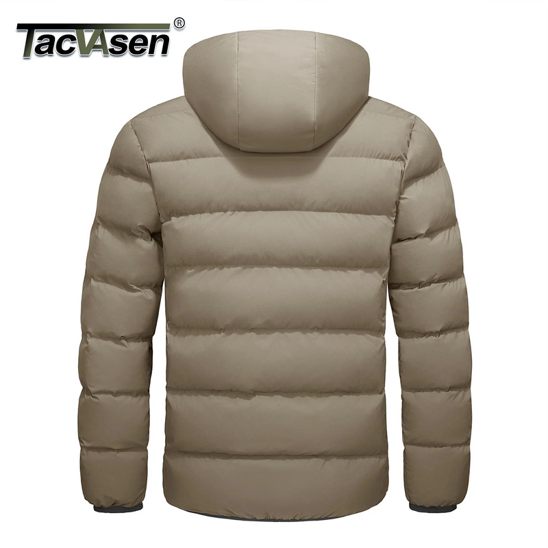 TACVASEN Mens Sherpa Lined Puffer Jacket Quilted Full-Zip Water Resistant Windproof OutShell Zippered Pockets Fleece Warm Coat