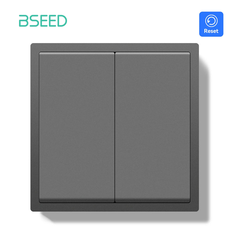 BSEED Mechanical Push Button Switch 1/2Gang 1Way Wall Light Switch Automatic Reset Switch Plastic Frame Rebound Switch