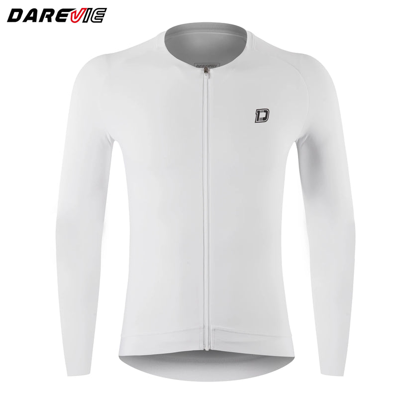 អាវយឺតជិះកង់ DAREVIE សម្រាប់បុរស បច្ចេកវិទ្យាត្រជាក់ កម្រិត Pro សម្លៀកបំពាក់ជិះកង់ដៃវែង ប្រឆាំងនឹងកាំរស្មីយូវី អាវជិះកង់បុរសស្ងួតរហ័ស