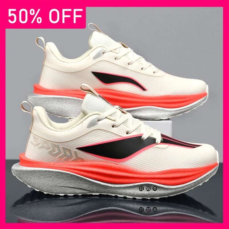 Unisex Sports Shoes Fashion Mesh Breathable Light Road Running Shoes Summer New Cushioning Anti Slip Thick Soled Training Shoes