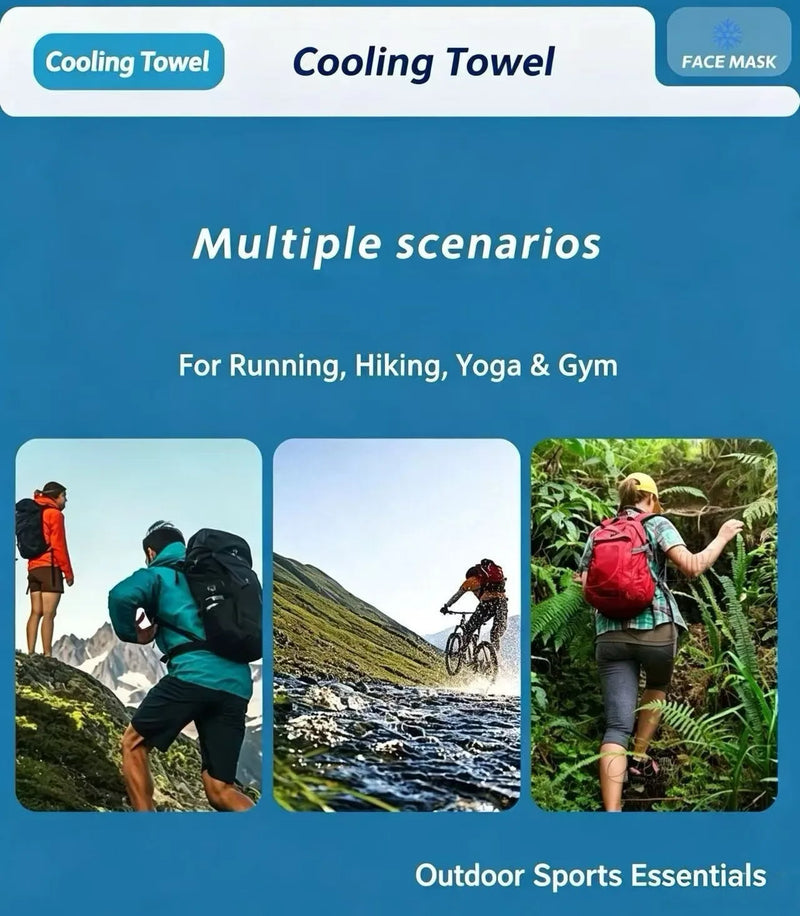 Outdoor Fitness Cooling Towel Sweat-Absorbing And Cooling Silicone-Covered Sports Towel for Hiking Bag