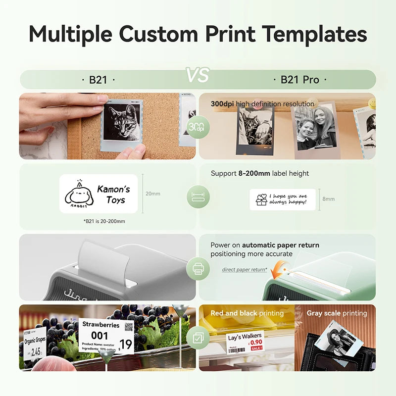 NiiMbot B21 B21 PRO Bluetooth Adhesive Label Printers Mini Thermal Printer Wireless Barcode Label Maker for Office Clothing