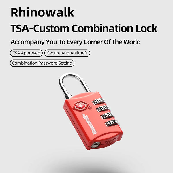 សោរ Rhinowalk TSA សម្រាប់សោរ Rhinowalk MJX2004 Mechanic សោរសុវត្ថិភាពសម្រាប់កាបូប Rhinowalk MJX2004 ប្រឆាំងនឹងចោរកម្ម