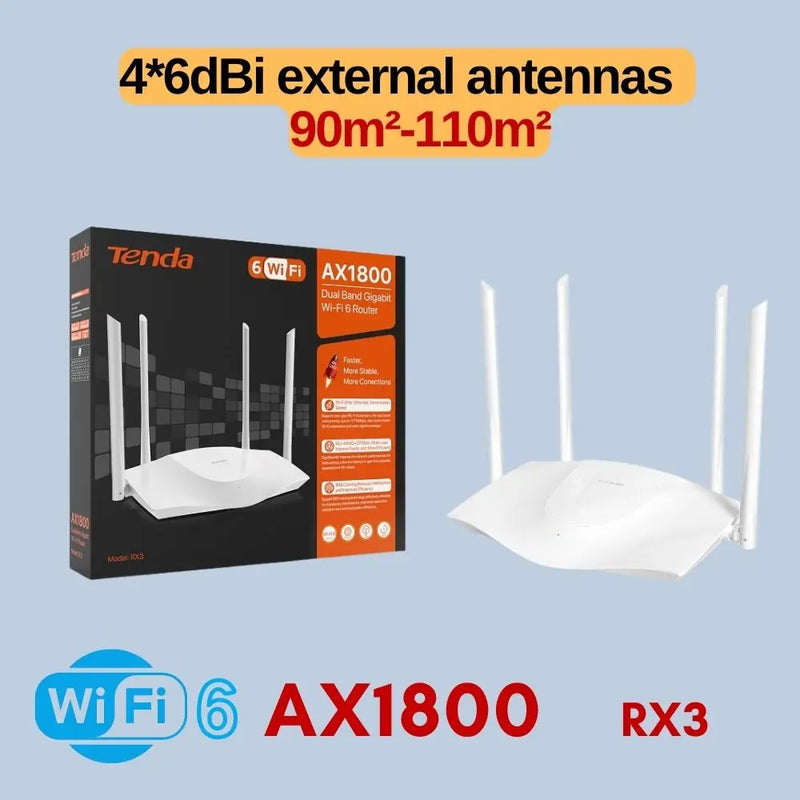 រ៉ោតទ័រ WiFi 6 AX3000 ឧបករណ៍ពង្រីកបណ្តាញឥតខ្សែ Gigabit Tenda 2.4G 5GHz Gigabit WIFI6 AX1500 ឧបករណ៍ពង្រីកបណ្តាញ Tenda AC1200 Wifi Booster