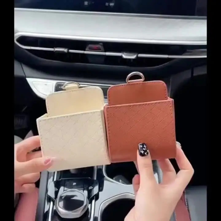 Car Air Vent Mounted Storage Box，Multi-functional storage box | Faux Leather Car Mounted Phone Pouch, Interior Additions