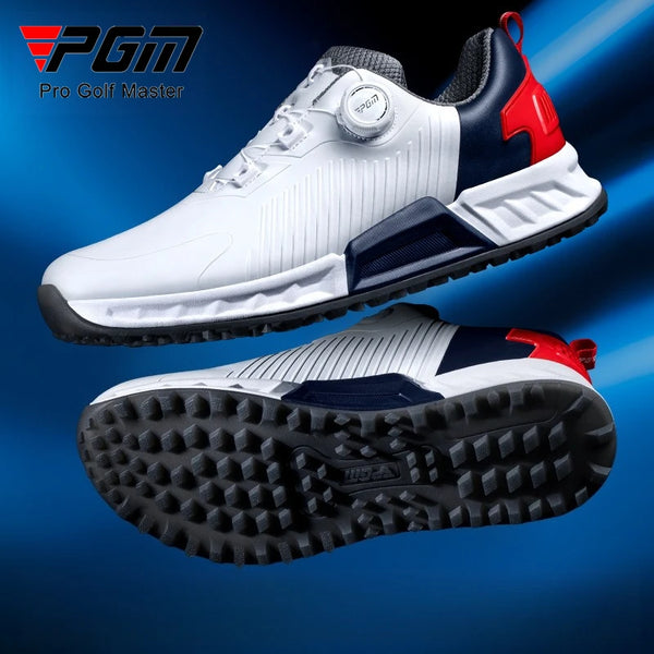 PGM Golf Shoes Men's Cushioned Rebound Knob Lace Durable TPU Waterproof Sports Sneakers XZ452