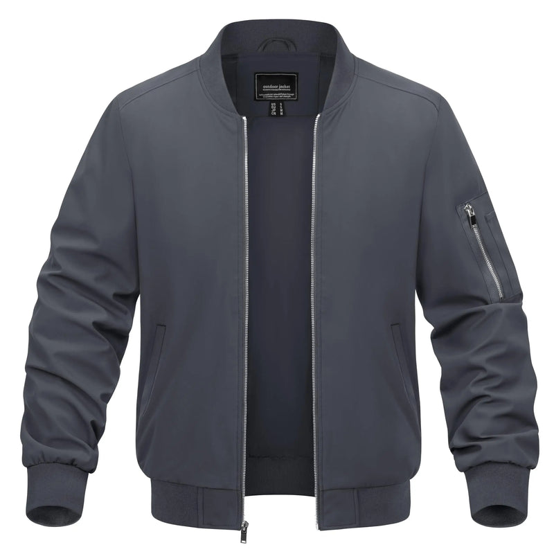 TACVASEN Spring Baseballl Jackets Mens Windbreaker Hiking Trekking Fishing Jackets Outdoor Full Zip Casual Coats Outwear Tops