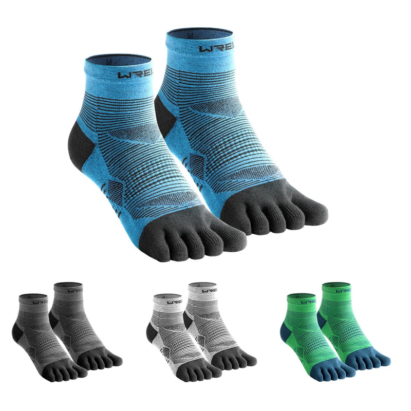 WRELS 1/3pairs Toe Socks COOLMAX Five Finger Socks Athletic Running Grip Quick Dry Breathable Performance 5 Finger Sports Socks