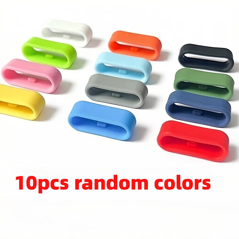5/10pcs Multi-Color Band Keeper,Magic Band Locks,Silicone Material,Security Loop Compatible with Fitbit Charge,sport wristbands.