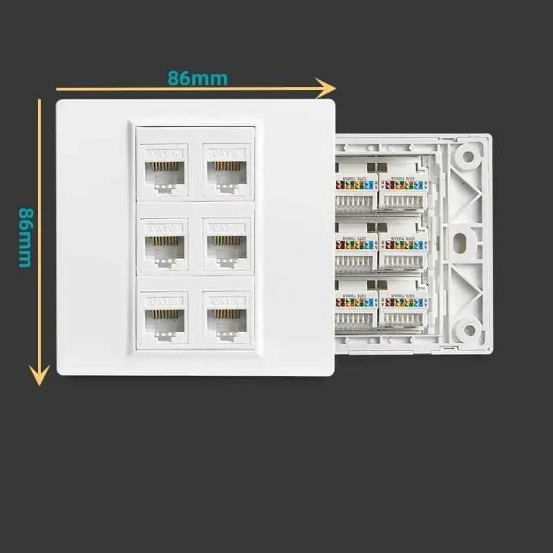 Model 86 six giga6 type network socket 6 no-hit RJ45 network cable module CAT6 computer wall panel, computer socket panel