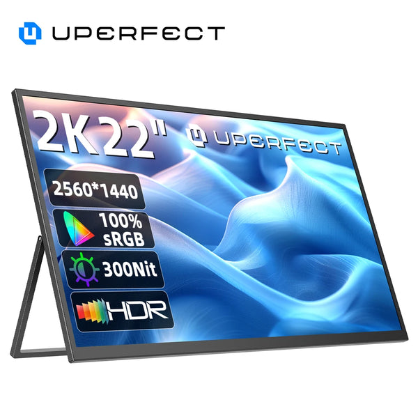 អេក្រង់កុំព្យូទ័រ UMax 22 ទំហំ 22 អ៊ីញ 2K 1440P 100% SRGB IPS អេក្រង់ ជាមួយជើងទម្រ សម្រាប់កុំព្យូទ័រយួរដៃ កុំព្យូទ័រ ម៉ាក់ ទូរស័ព្ទ PS5 ហ្គេម Conso