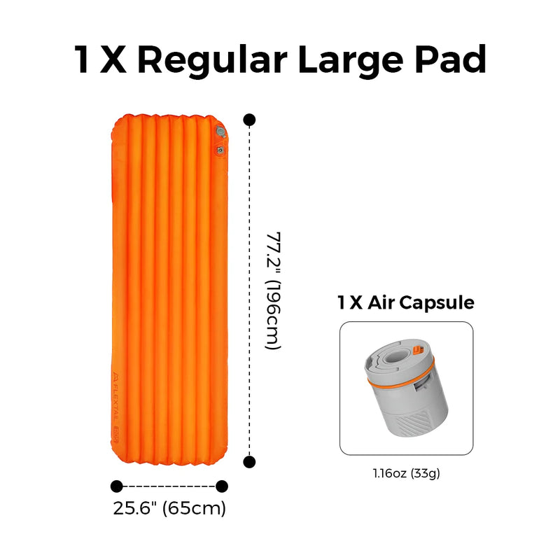 FLEXTAIL TINY SLEEPING PAD - Insulated Sleeping Pad with Built-in Pump, Automatic Inflation/Deflation, Lightweight Design