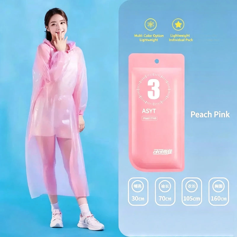 Compressed Disposable Card Raincoat Waterproof Hooded Emergency Poncho For Outdoor Travel