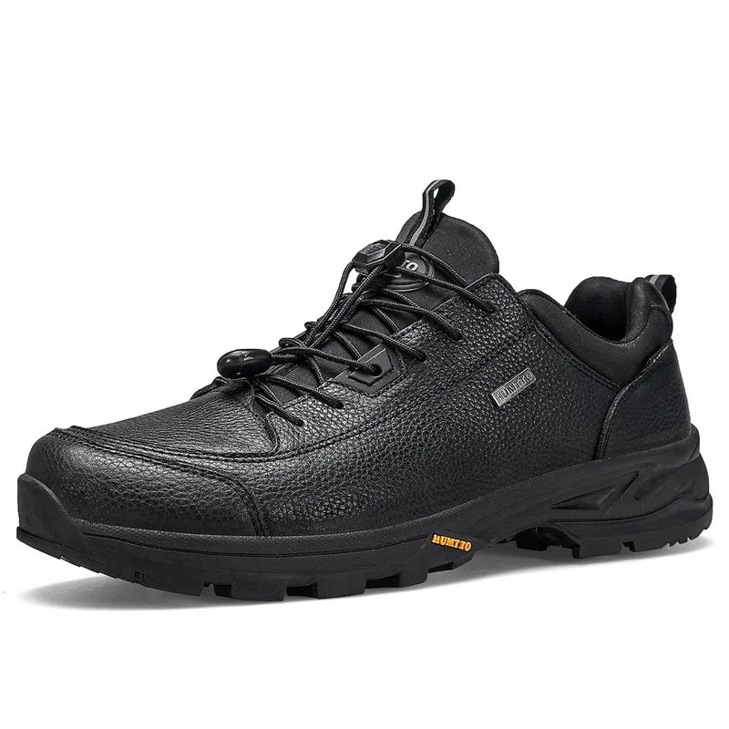 HUMTTO Hiking Shoes Men Genuine Leather Men's Sports Shoes Non-slip Winter Outdoor Safety Sneakers Breathable Trekking for Boots