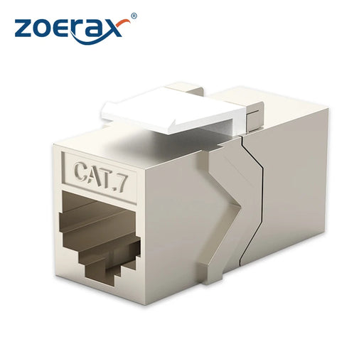 ZoeRax 1Pcs RJ45 Coupler Keystone Jack Cat7 Cat6a 10G Support, Female Keystone STP 10 PCS for Wall Plate and Patch Panel